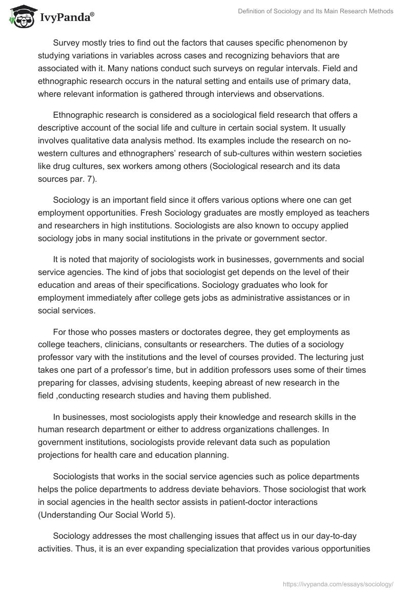 Definition of Sociology and Its Main Research Methods. Page 4