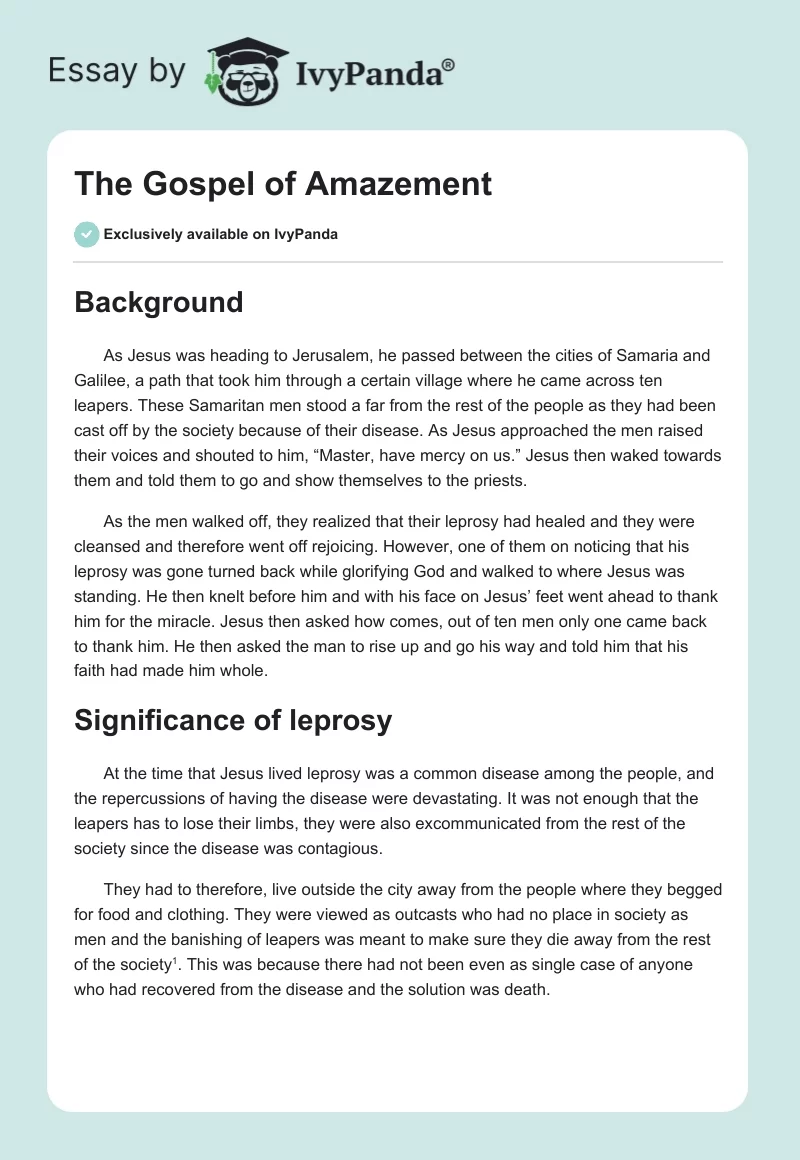 The Gospel of Amazement. Page 1