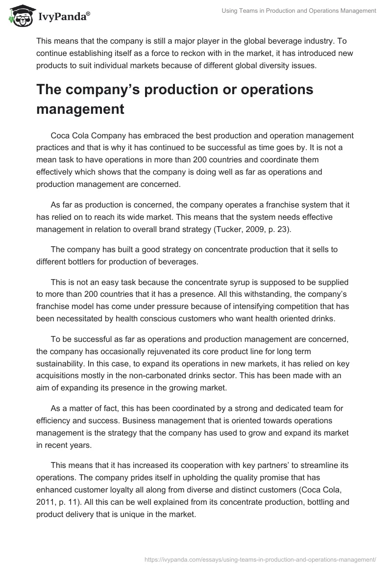 Using Teams in Production and Operations Management. Page 2