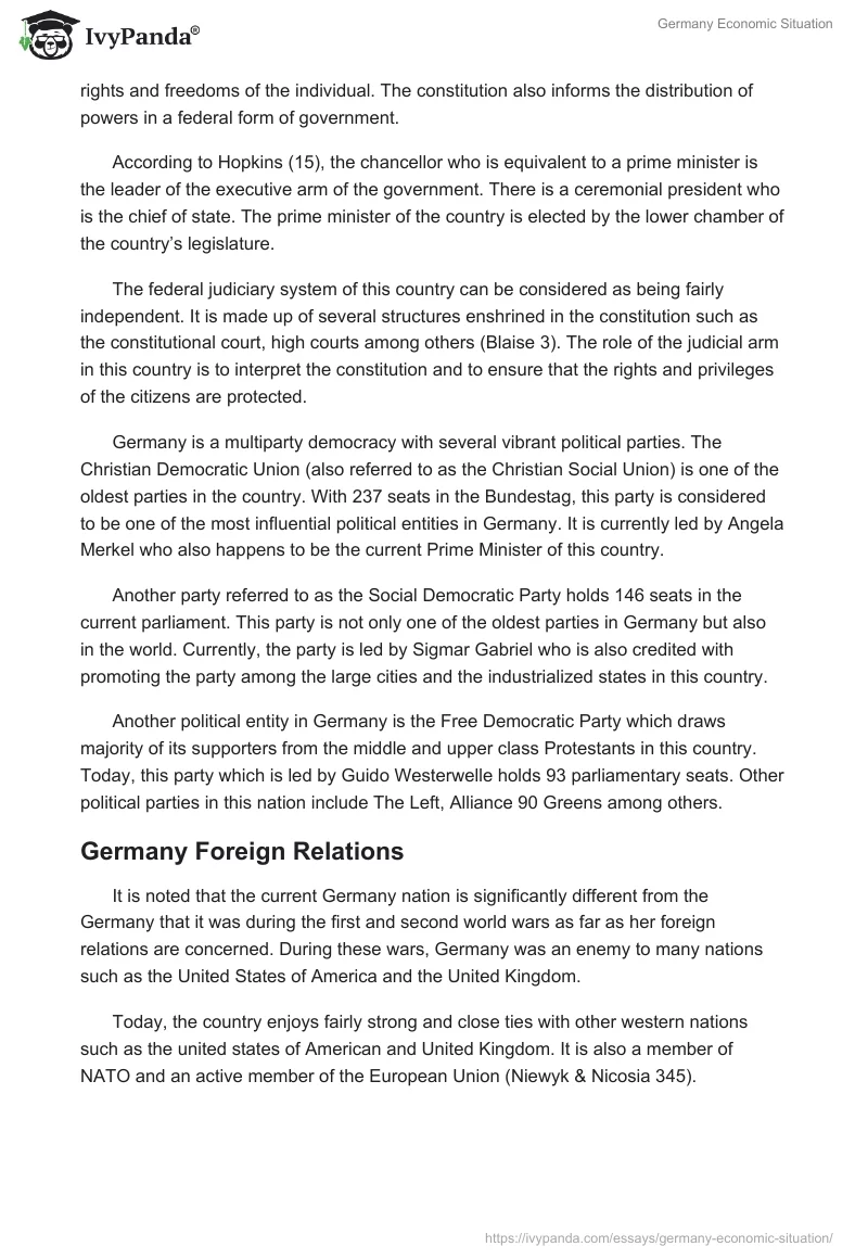 Economic Situation in Germany: Analysis & Forecasts. Page 3