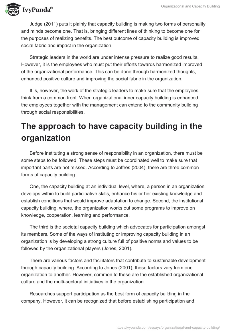 Organizational and Capacity Building. Page 4