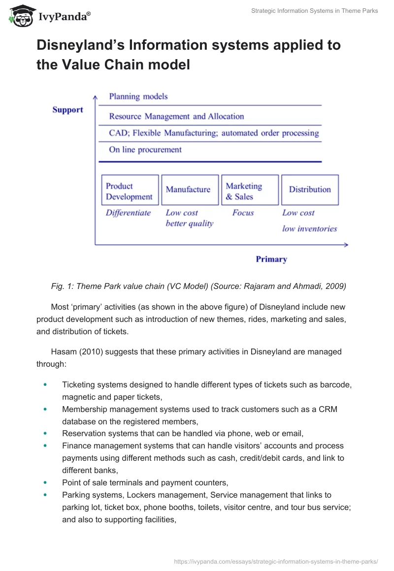 Strategic Information Systems in Theme Parks. Page 5