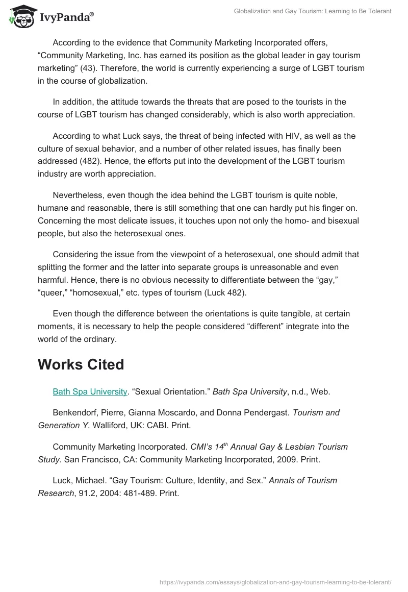 Globalization and Gay Tourism: Learning to Be Tolerant. Page 2