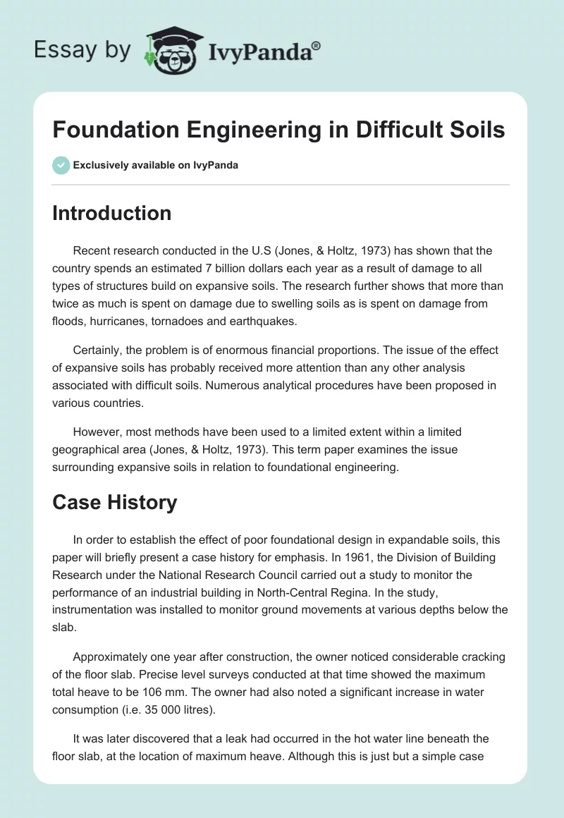 Foundation Engineering in Difficult Soils. Page 1