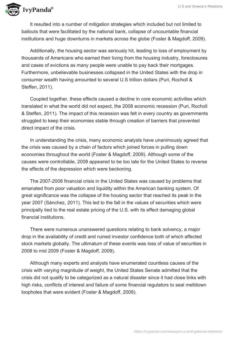 U.S and Greece’s Relations. Page 2