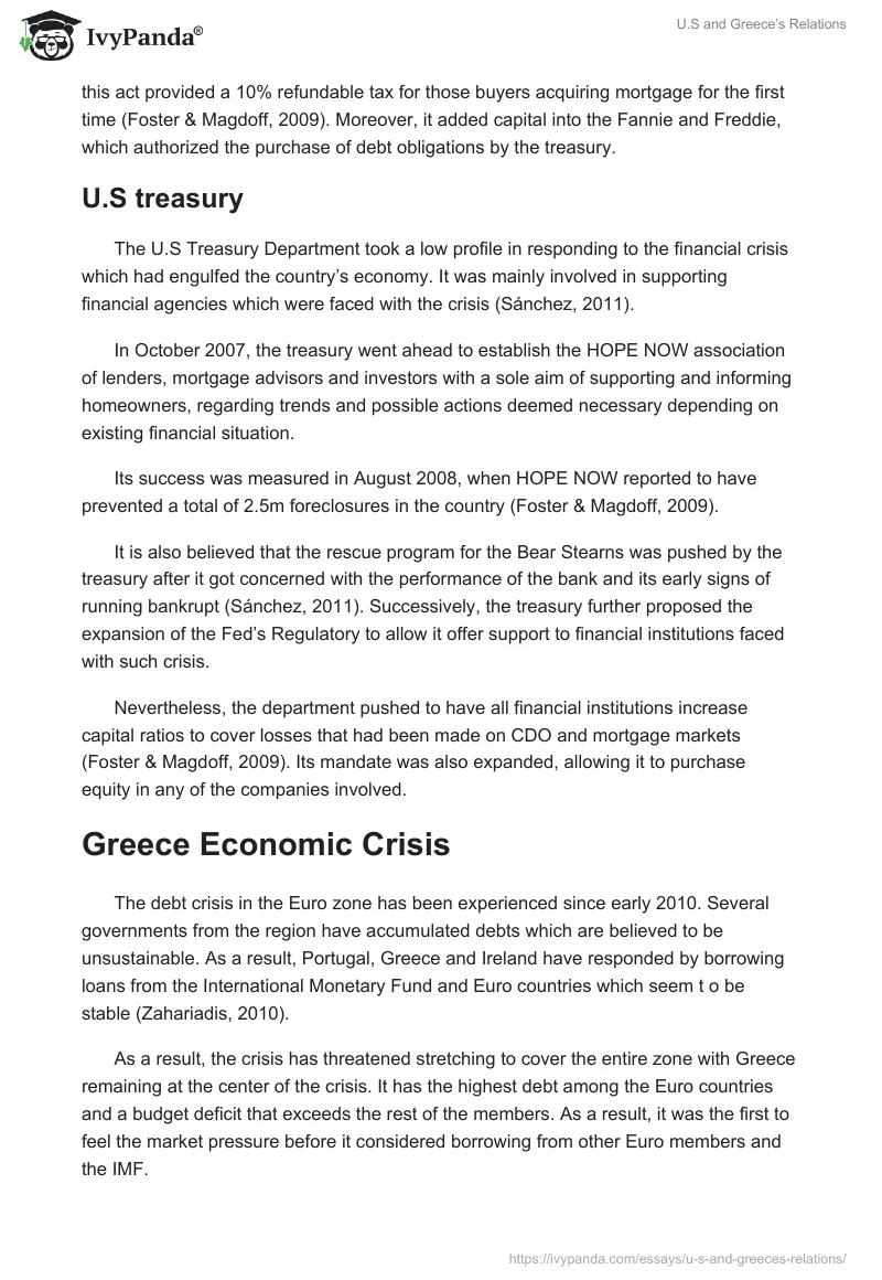 U.S and Greece’s Relations. Page 5