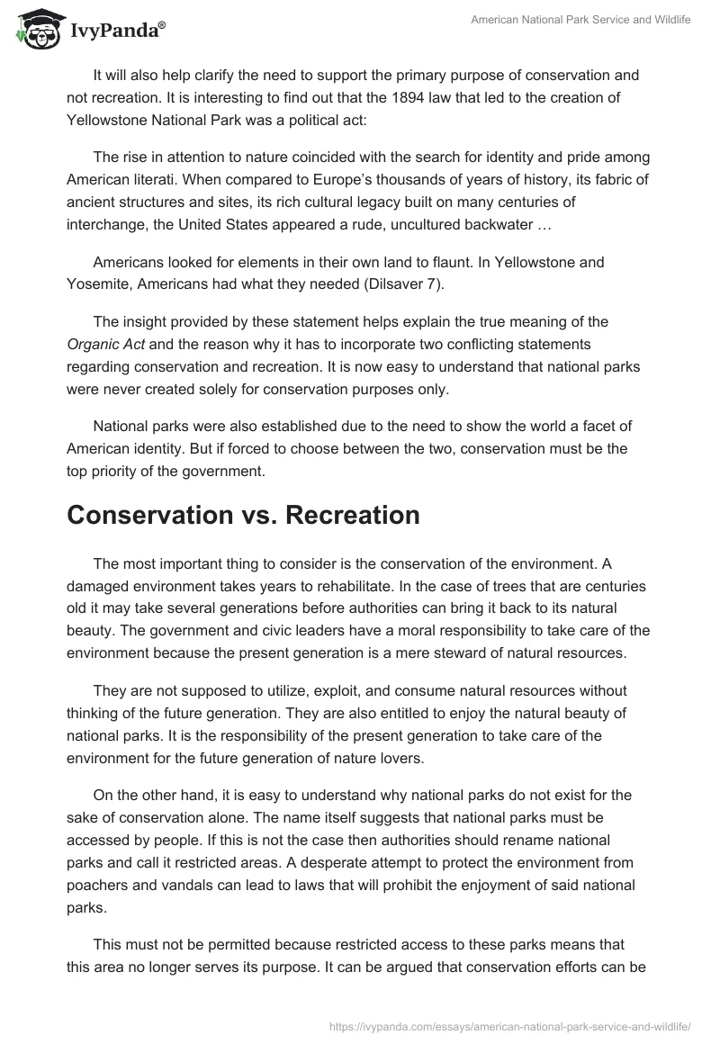 American National Park Service and Wildlife. Page 2