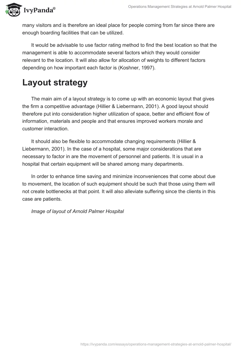 Operations Management Strategies at Arnold Palmer Hospital. Page 5