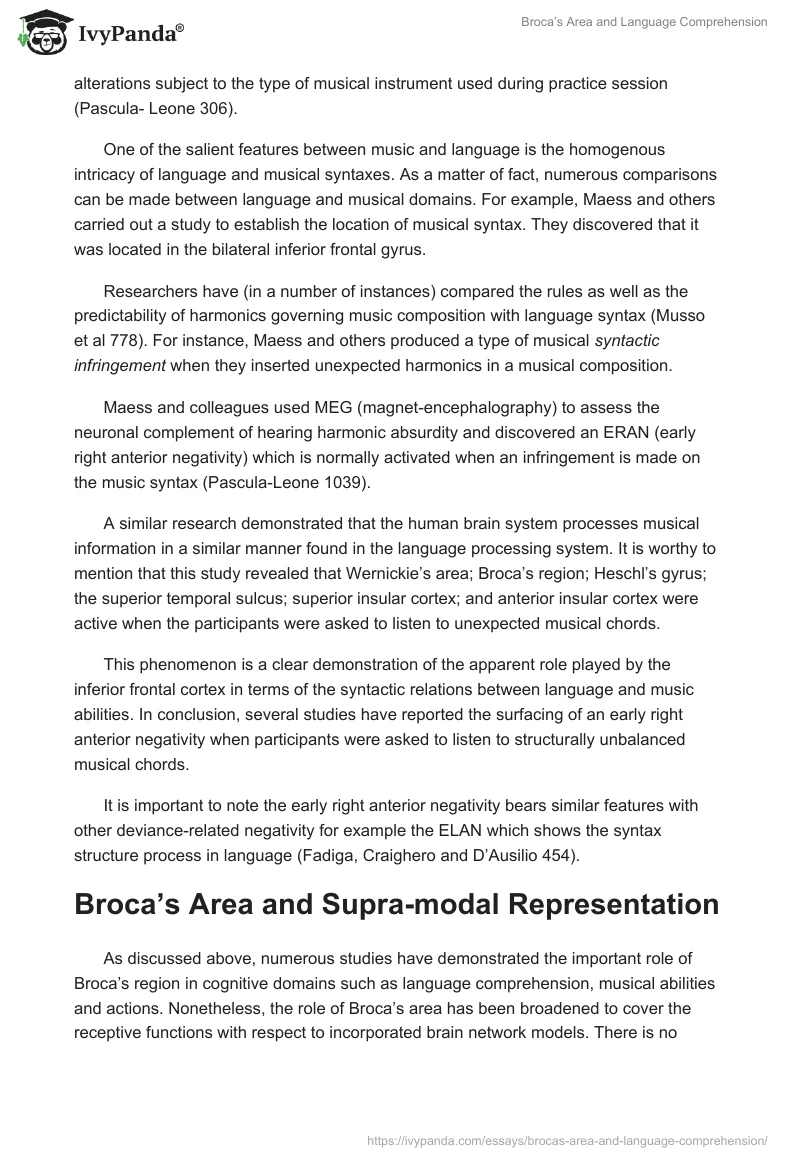 Broca’s Area and Language Comprehension. Page 4