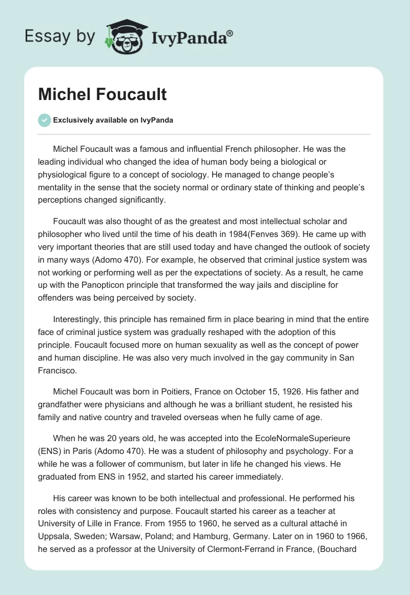 Michel Foucault. Page 1