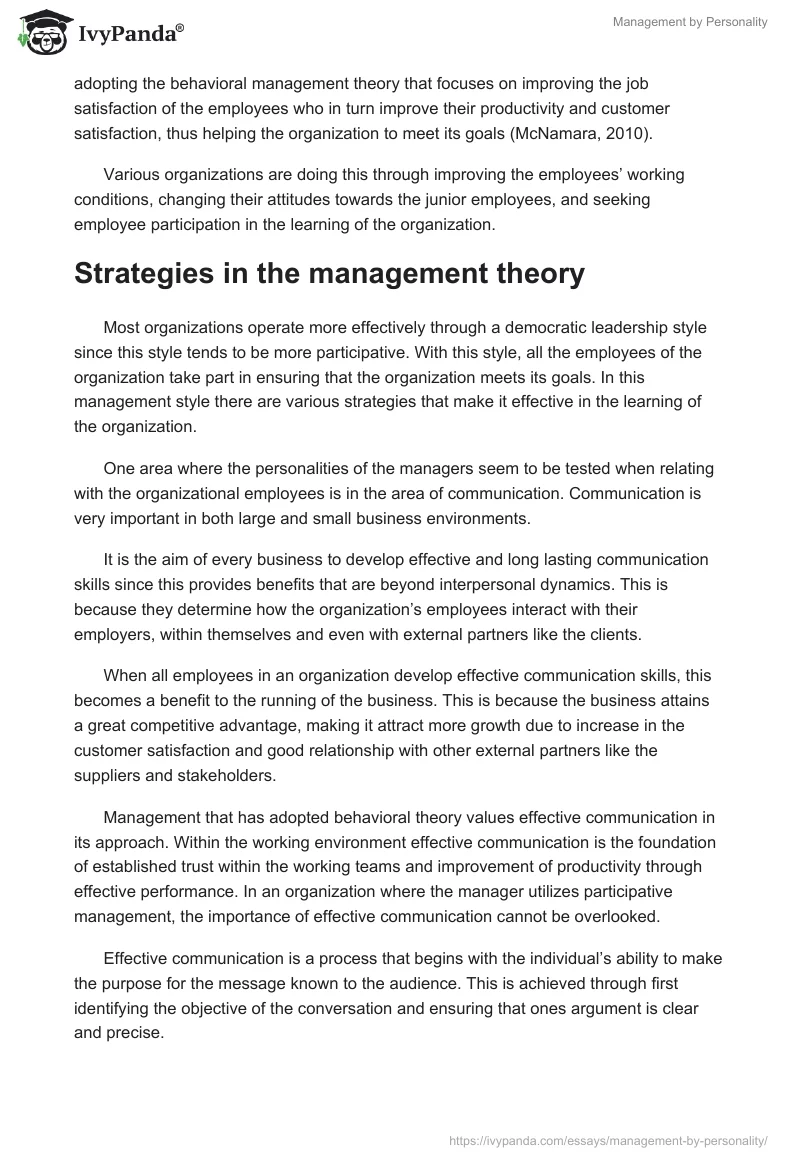 Management by Personality. Page 2