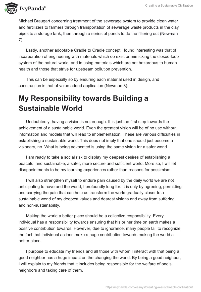 Creating a Sustainable Civilization. Page 4