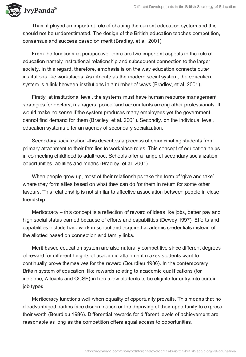 Different Developments in the British Sociology of Education. Page 3