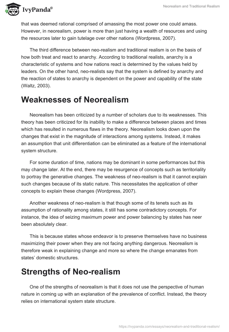 Neorealism and Traditional Realism. Page 2
