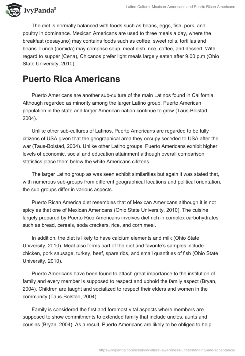 Latino Culture: Mexican-Americans and Puerto Rican Americans. Page 4