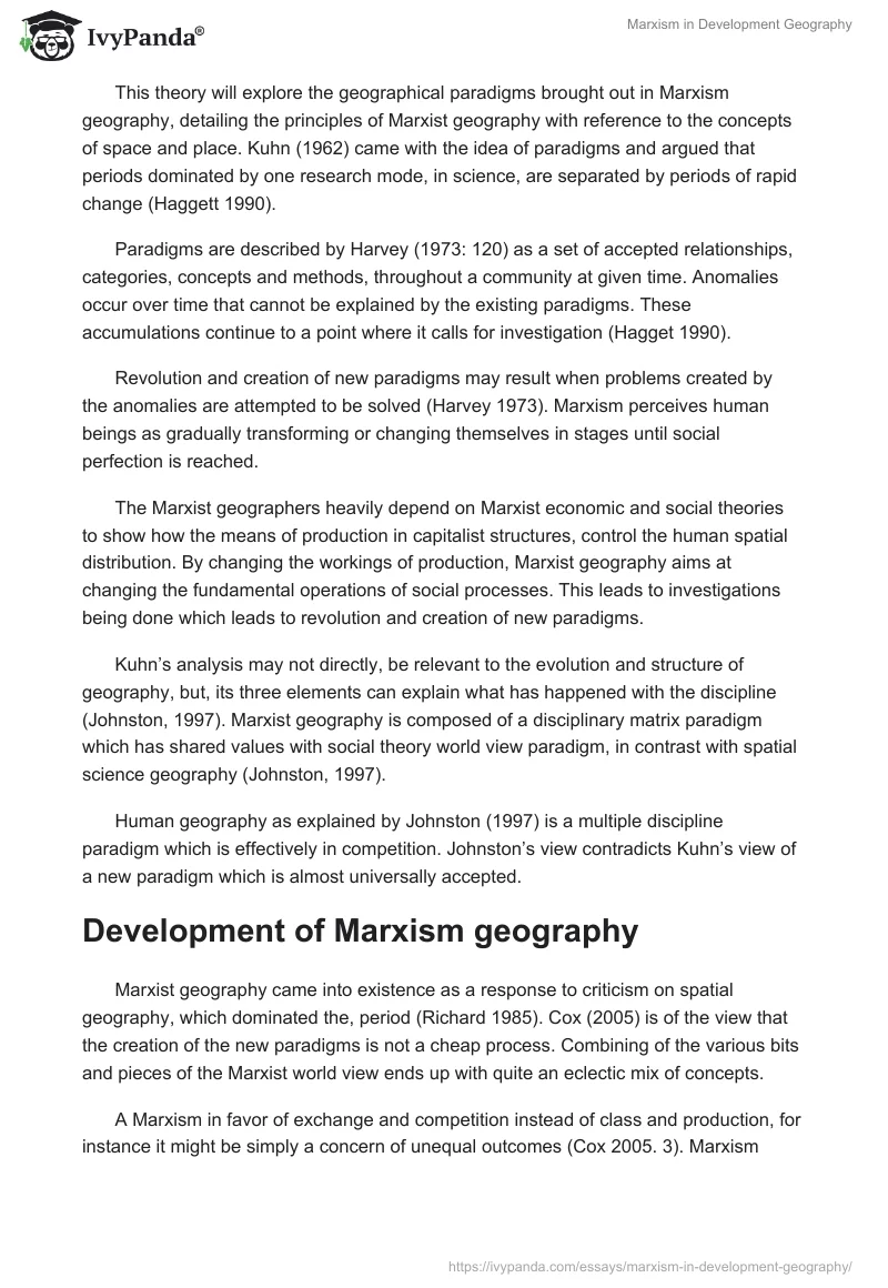 Marxism in Development Geography. Page 2