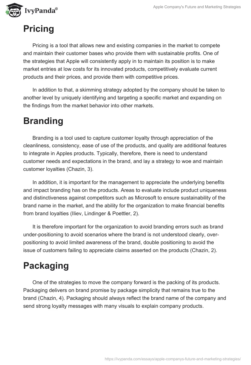 Apple Company's Future and Marketing Strategies. Page 3