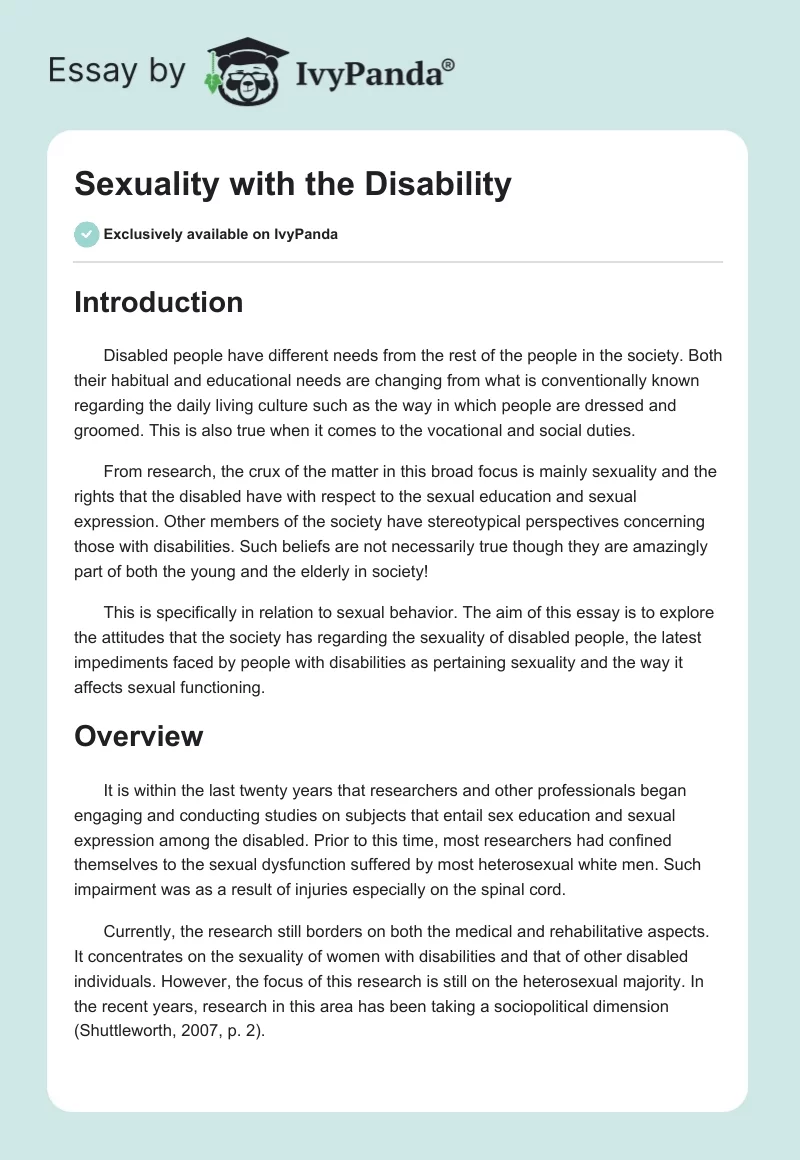 Sexuality with the Disability. Page 1