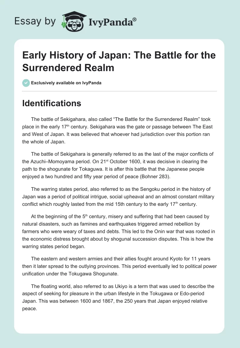 Early History of Japan: The Battle for the Surrendered Realm. Page 1