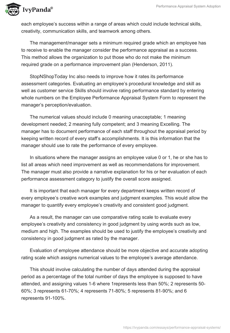 Performance Appraisal System Adoption. Page 2
