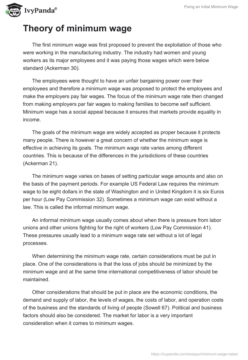 Fixing an Initial Minimum Wage. Page 2