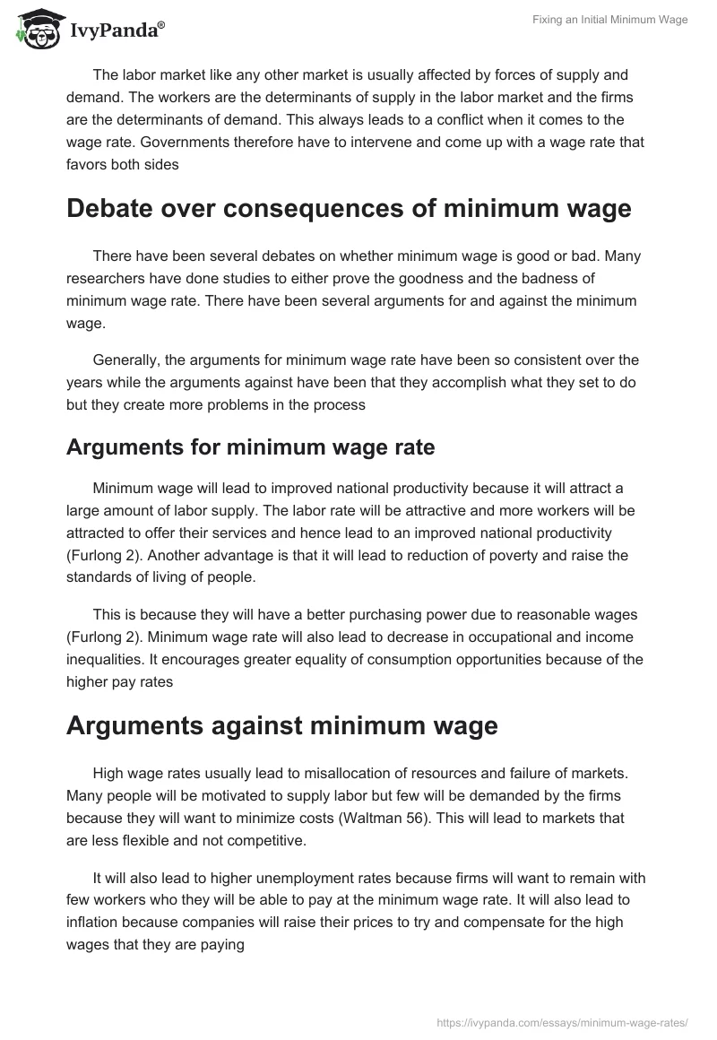 Fixing an Initial Minimum Wage. Page 3