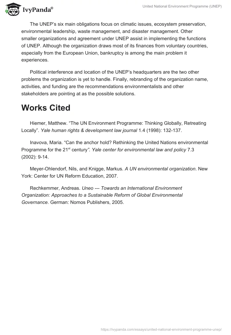 United National Environment Programme (UNEP). Page 4