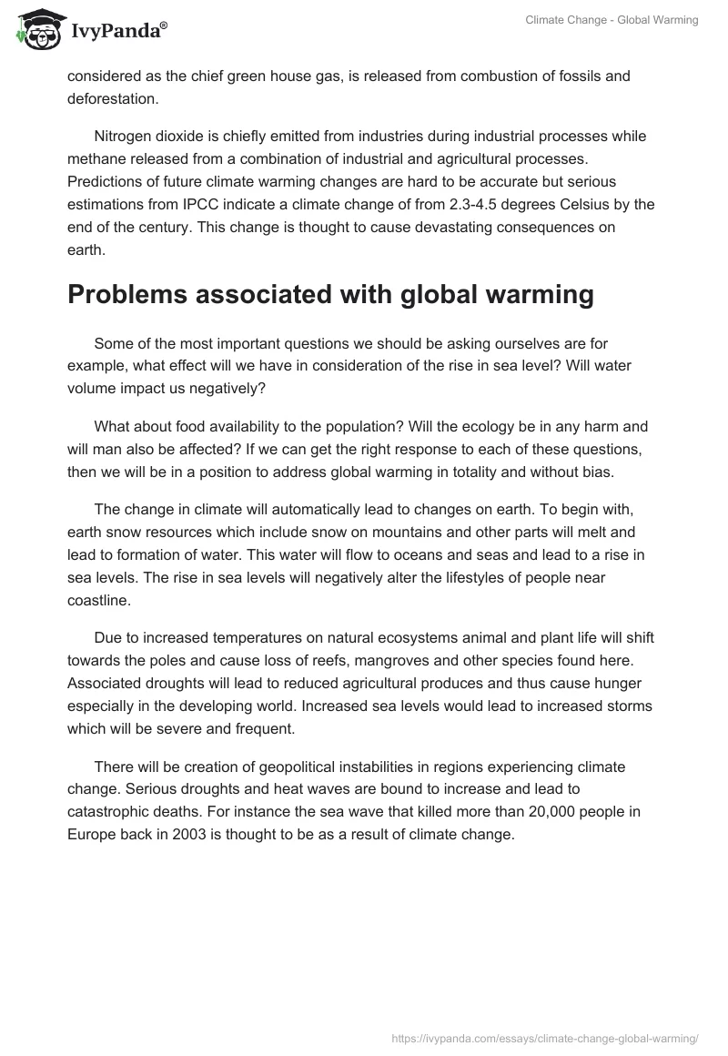 Climate Change - Global Warming. Page 2