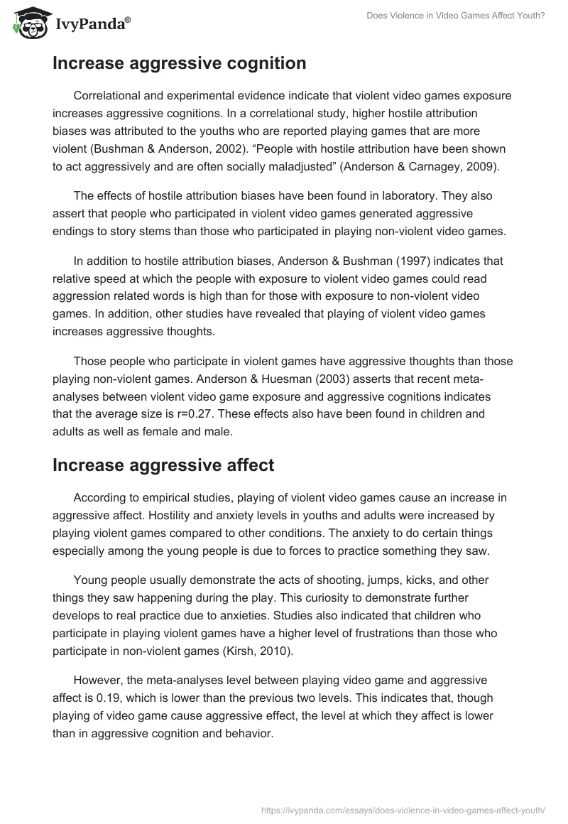 Does Violence in Video Games Affect Youth?. Page 4