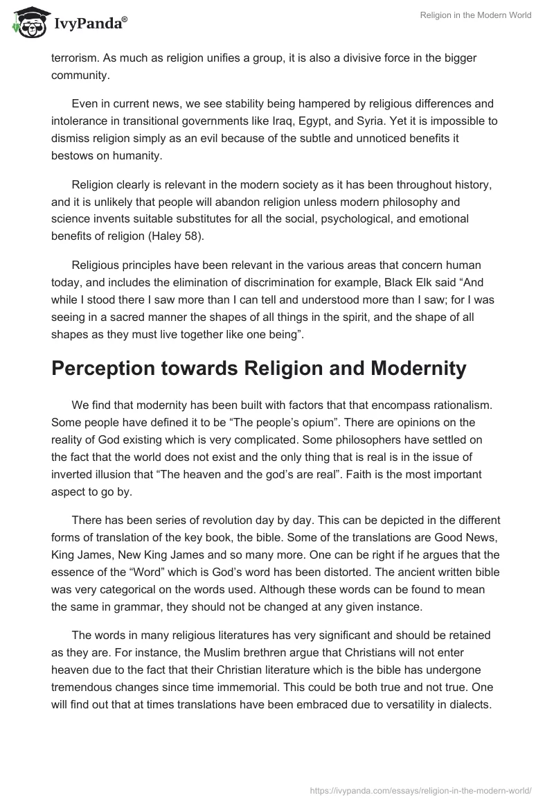 Religion in the Modern World. Page 5