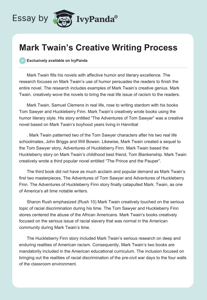 Mark Twain’s Creative Writing Process. Page 1