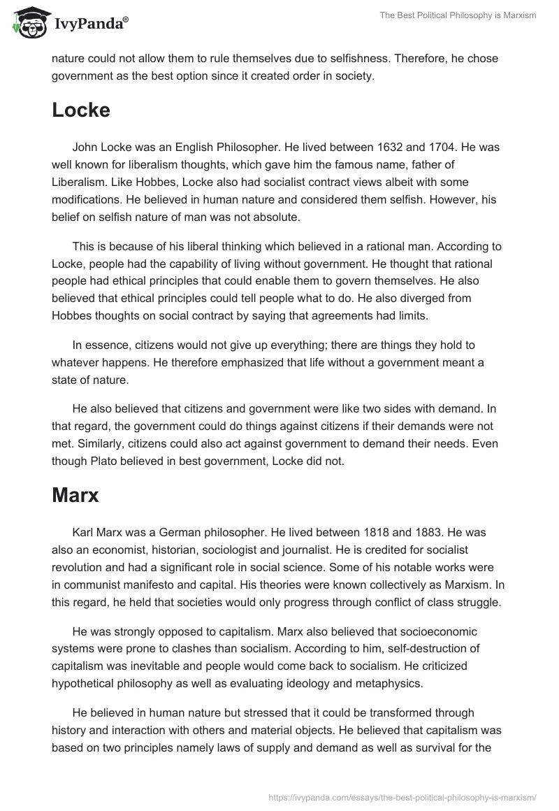 The Best Political Philosophy is Marxism. Page 3