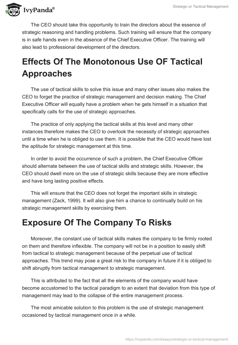Strategic or Tactical Management. Page 4