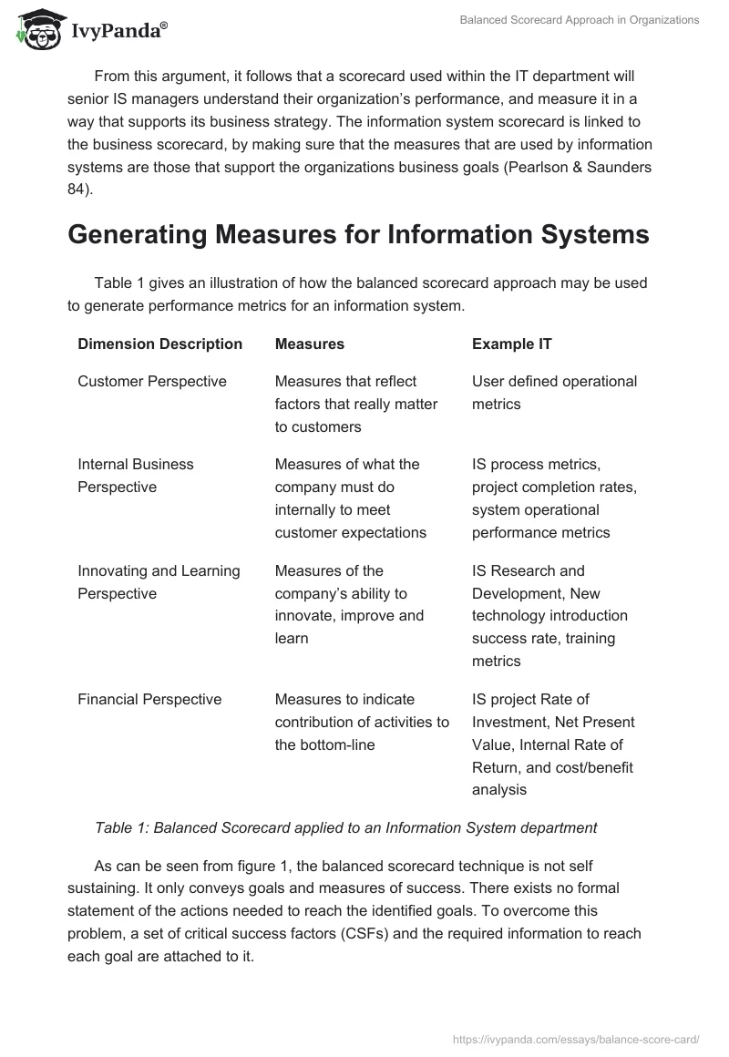 Balanced Scorecard Approach in Organizations. Page 4