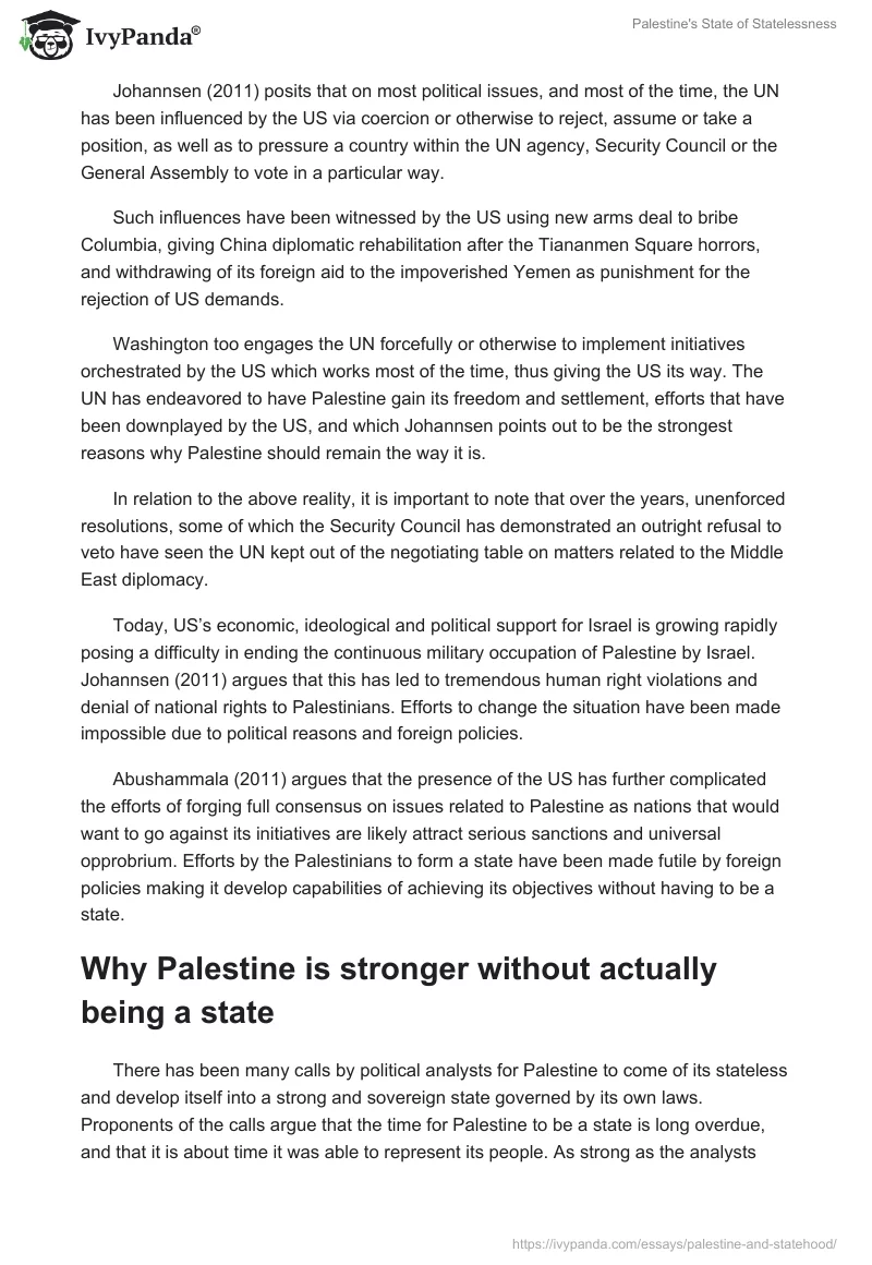 Palestine's State of Statelessness. Page 3