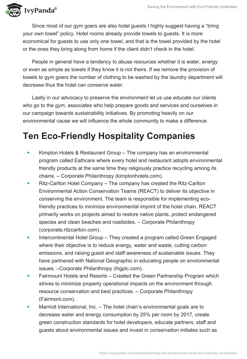 Saving the Environment With Eco-Friendly Amenities. Page 3