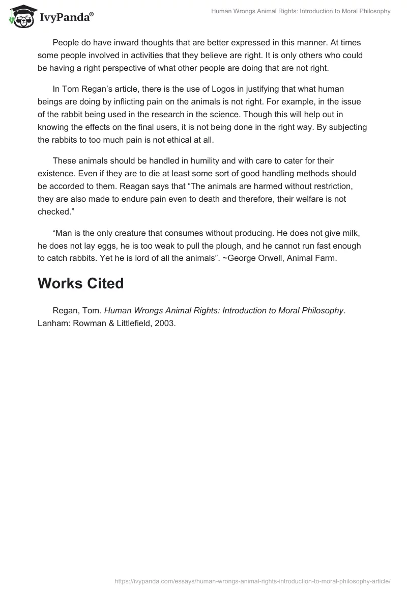 Human Wrongs Animal Rights: Introduction to Moral Philosophy. Page 3