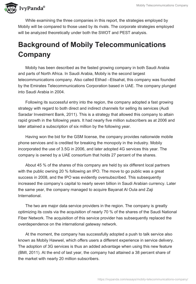 Mobily Telecommunications Company. Page 2