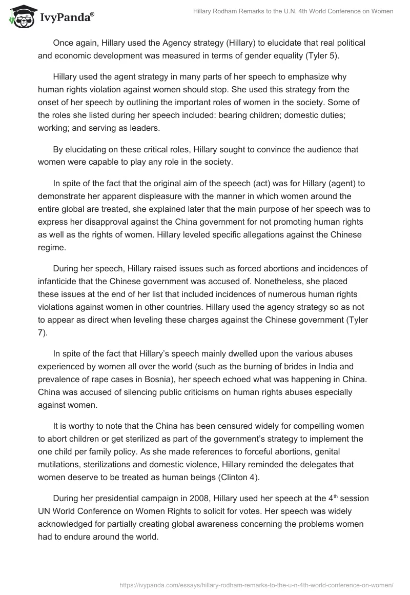 Hillary Rodham Remarks to the U.N. 4th World Conference on Women. Page 3