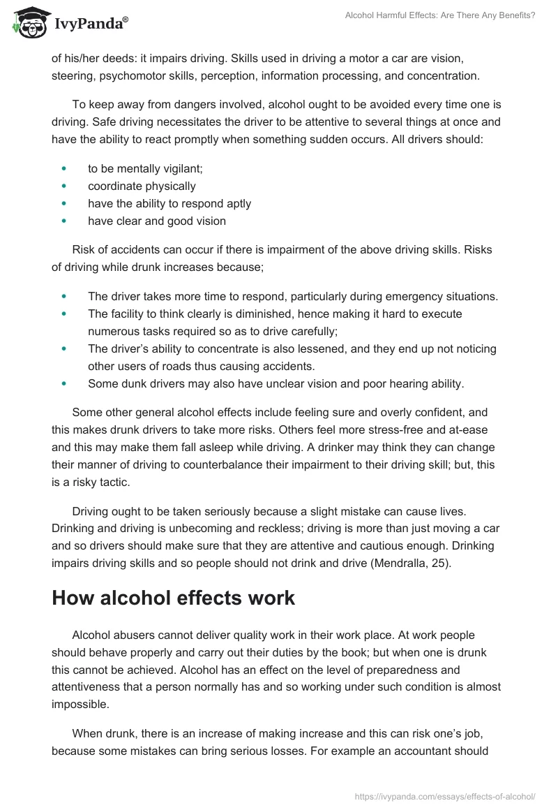 Alcohol Harmful Effects: Are There Any Benefits?. Page 2