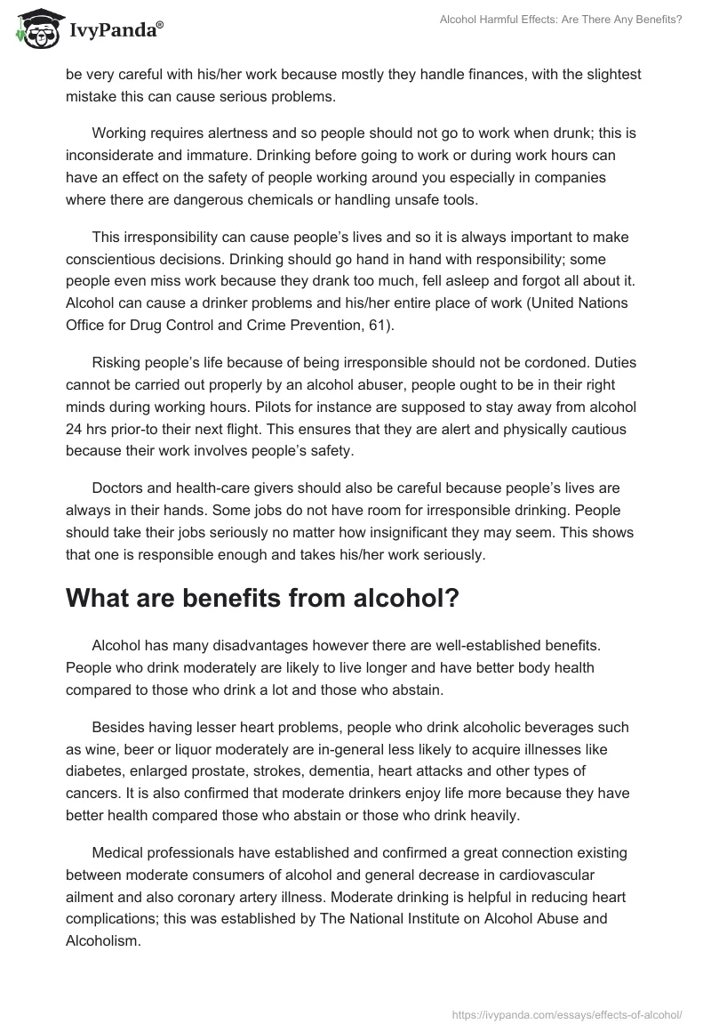 Alcohol Harmful Effects: Are There Any Benefits?. Page 3