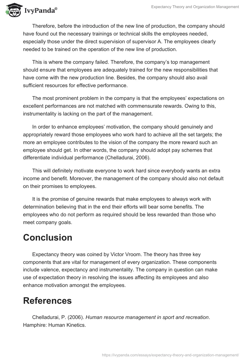 Expectancy Theory and Organization Management. Page 3