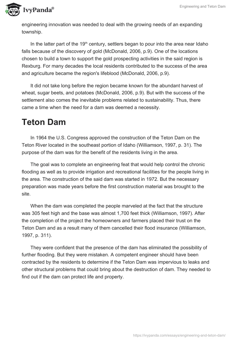 Engineering and Teton Dam. Page 2