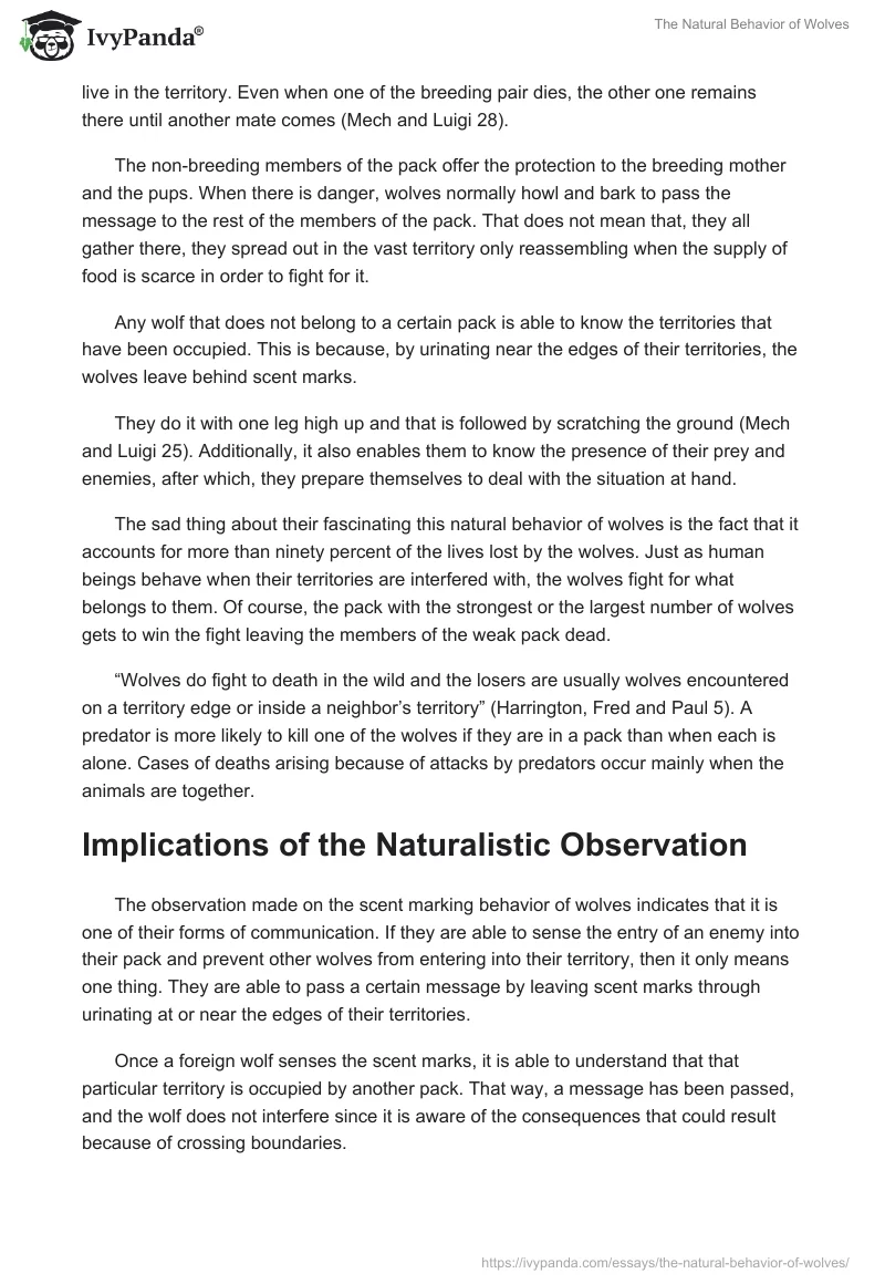 The Natural Behavior of Wolves. Page 4