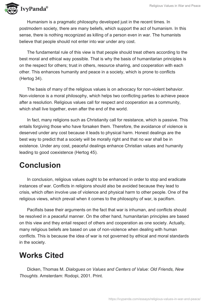 Religious Values in War and Peace. Page 3