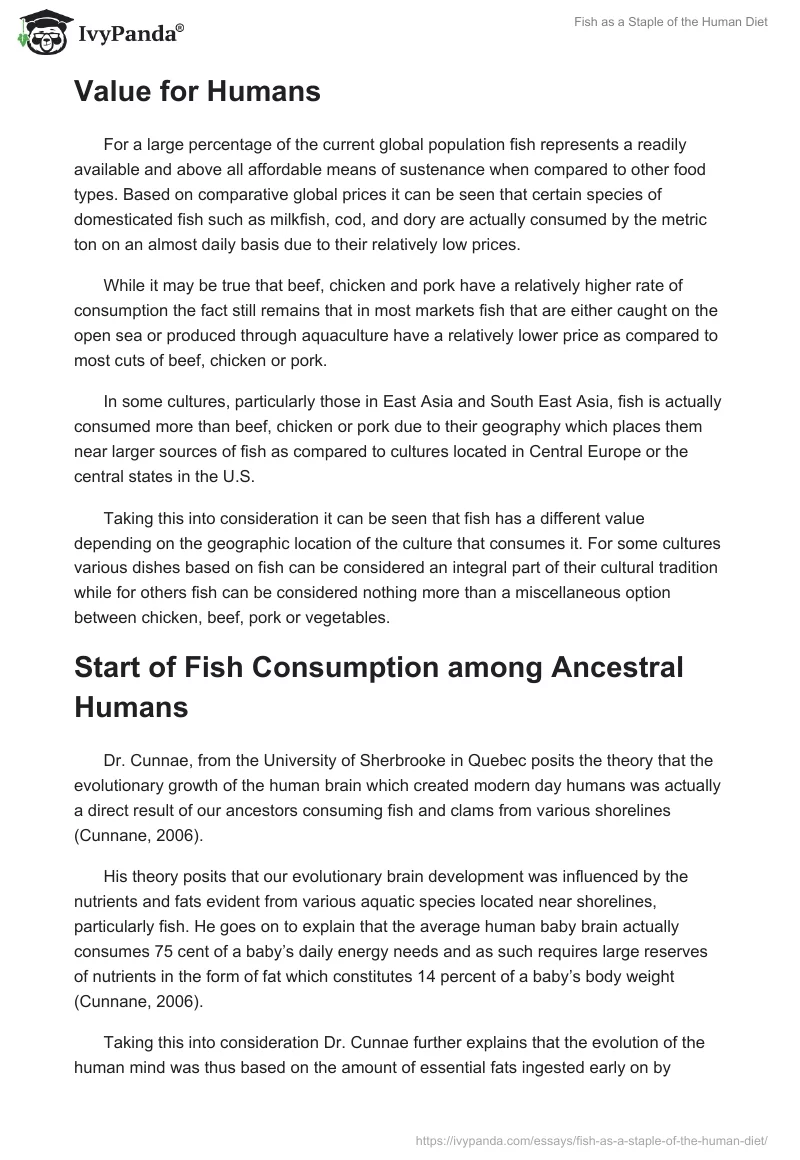 Fish as a Staple of the Human Diet. Page 2