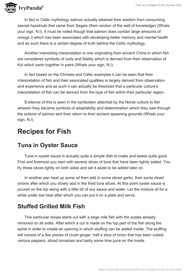 Fish as a Staple of the Human Diet. Page 4