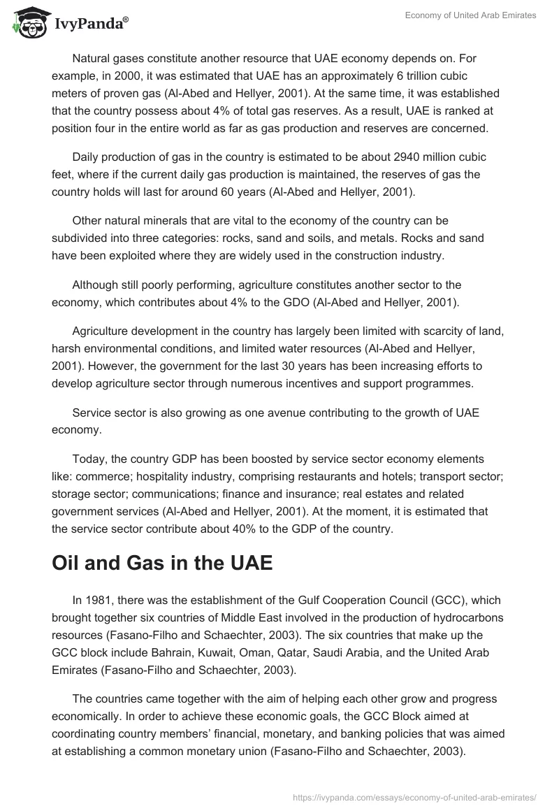Economy of United Arab Emirates. Page 3