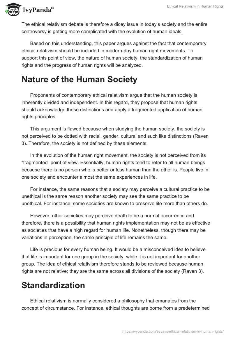 Ethical Relativism in Human Rights. Page 2