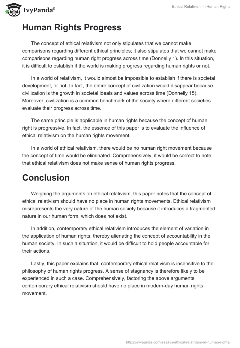 Ethical Relativism in Human Rights. Page 4
